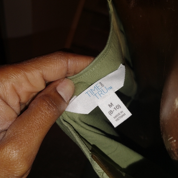 Olive green sleeveless time and tru maxi dress with belt - Picture 7 of 7